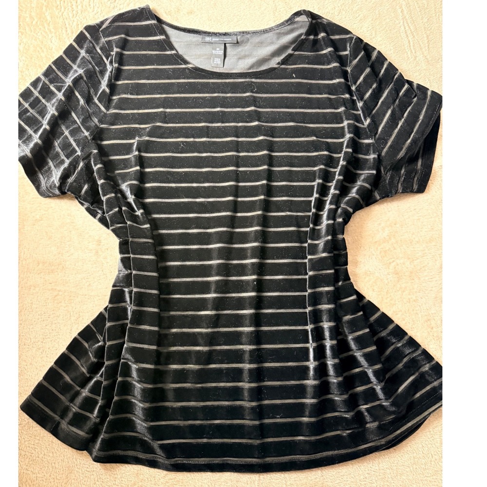 INC International Concepts Velvet Burnout Striped Top 3X y2K Whimsigoth Witchy